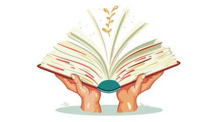 Isolated book and hands design Vector illustration.