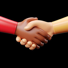 3d Toon Style hand shake icon