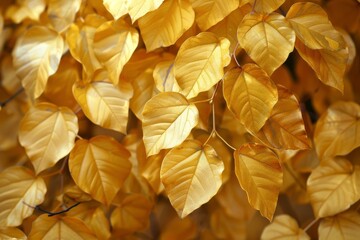 Cluster of Yellow Leaves Hanging From Tree