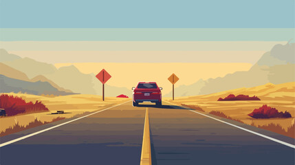 Isolated car road sign design Vector illustration. Vector