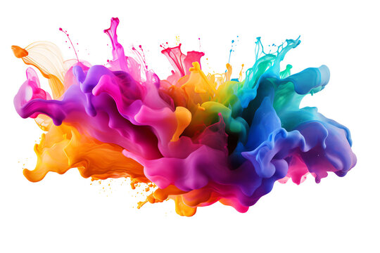 The image is an abstract painting with a variety of bright colors