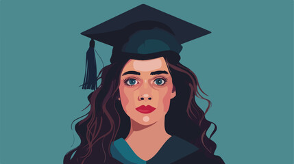 Isolated girl with graduation cap design Vector illustration