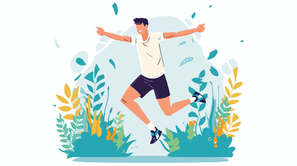 Isolated man doing exercise design Vector illustration