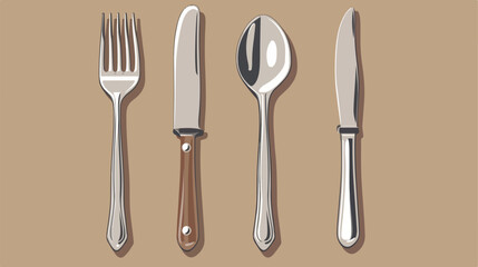 Isolated spoon knife and fork design Vector illustration