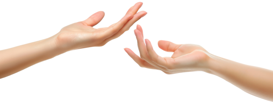 Female hands symbolizing partnership and agreement isolated on white background