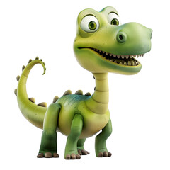 Fototapeta premium 3d baby dinosaur Isolated on transparent background, png