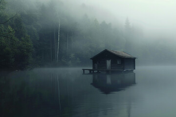 Fototapeta premium A sense of stillness and solitude pervades the scene