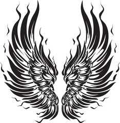 Wings black and white vector