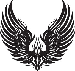 Wings black and white vector