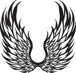 Wings black and white vector