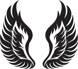 Wings black and white vector