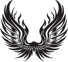 Wings black and white vector