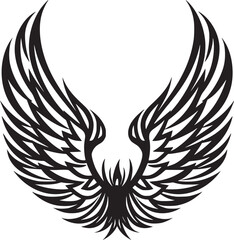 Fototapeta premium Wings black and white vector