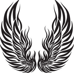 Wings black and white vector