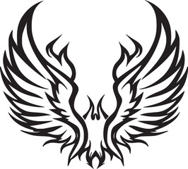 Obraz premium Wings black and white vector