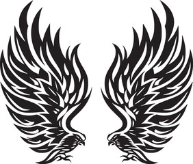 Wings black and white vector