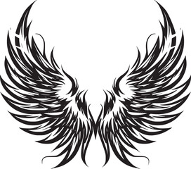 Wings black and white vector