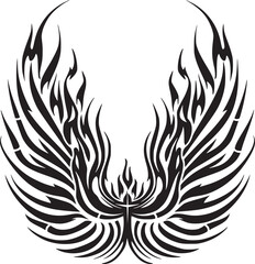 Wings black and white vector