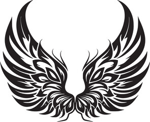 Wings black and white vector