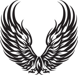 Wings black and white vector