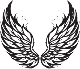 Wings black and white vector