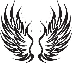 Wings black and white vector
