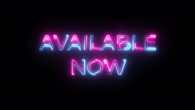 neon video animation available now Animated sign. Neon effect.4K Video motion Animation.