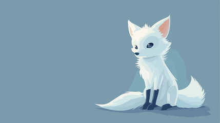little white fox cartoon vector Vector style 