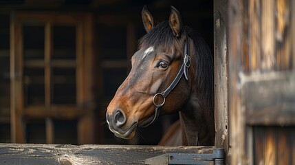 an image of an horse in a stable