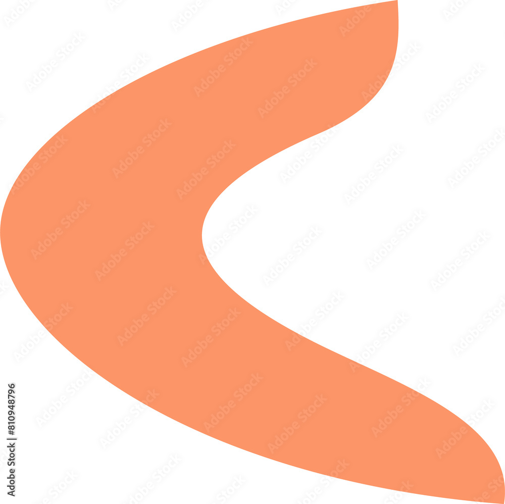 Wall mural abstract simple plain curved geometric shape element minimalism isolated overlay png