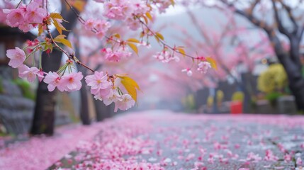 Spring Cherry Blossoms in Atmospheric Street