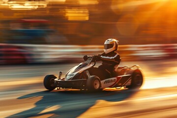 a top-down view of a racing sports car speeding on a track. Beautiful simple AI generated image in 4K, unique.