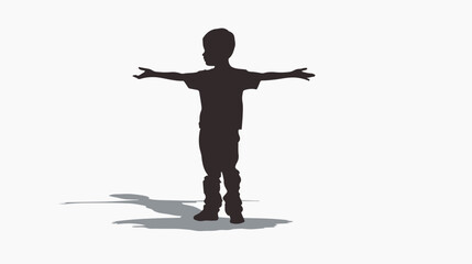 Little boy figure silhouette Vector illustration. Vector