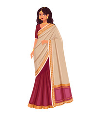 Beautiful Indian woman in saree (Indian traditional dress)