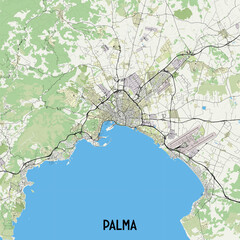 Palma Spain map poster art
