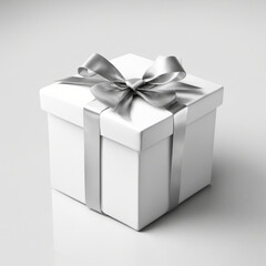Obraz premium gift box with silver ribbon