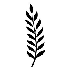 Sketch of fern leaf. Vector illustration. Black and white.