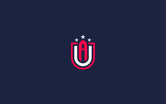 letter ua with shield logo icon design vector design template inspiration