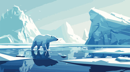 North pole Arctic with Polar bear Vector style vector