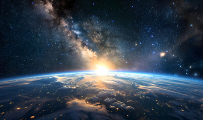 earth, dawn, space, universe, background