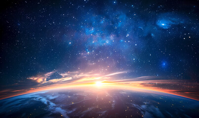 earth, dawn, space, universe, background