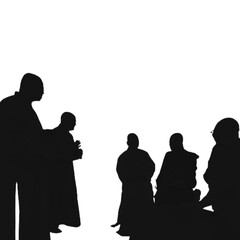silhouettes of people
