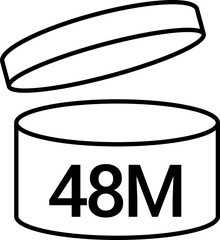 Pao symbol cosmetic vector  icon. 3, 6, 8, 9, 10, 12, 24, 36, 48 Period after opening, PAO symbol and Green Point symbol for cosmetics packaging. Vector