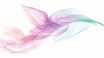 Obraz premium Purple Pink and Green Ribbon in Abstract Art with Fluid Design