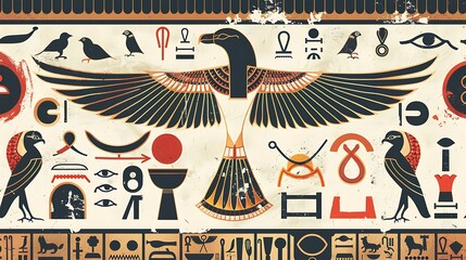 Ancient Egyptian hieroglyphs as part of the natural museum collection are very well described. for the commemoration of International Museum Day as a poster, background