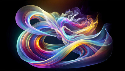 Illuminated Elegance: Abstract Waves of Color