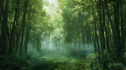 Obraz premium Bamboo forest, the denseness of nature valuable resource