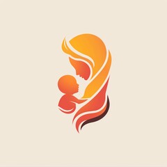 Illuminate the nurturing connection between mother and infant with this abstract logo design tailored for a maternity hospital