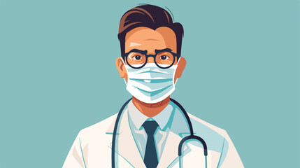 Man doctor with uniform mask and glasses design of Me