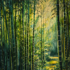 Bamboo forest, the denseness of nature valuable resource